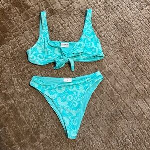 Leni Swims Iris women’s swim suit bathing suit blue green size large